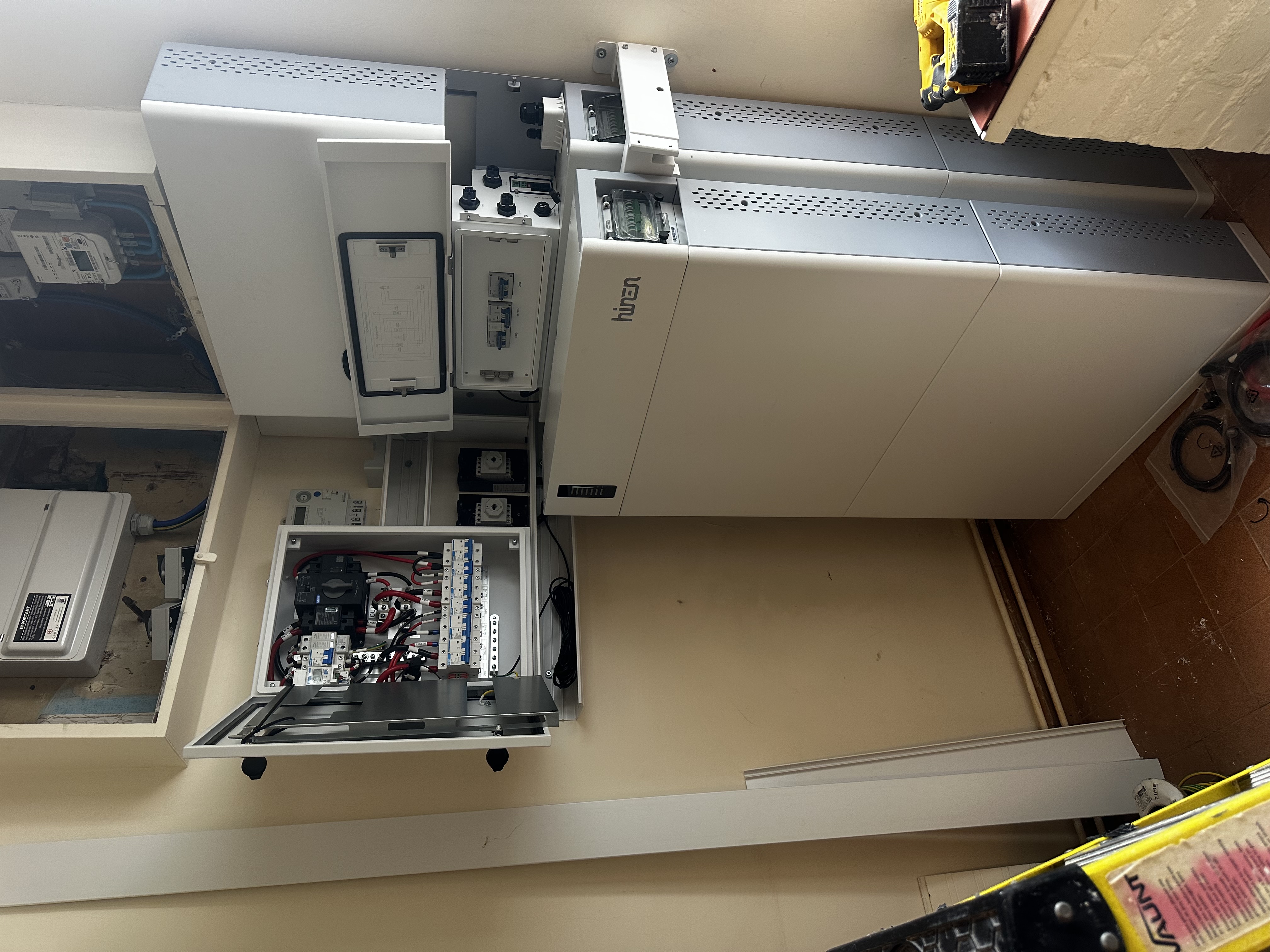 Battery storage system installed with an electrical control panel