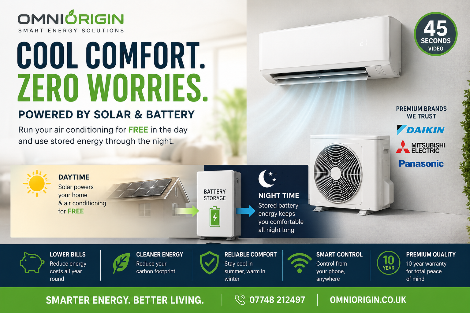 OmniOrigin cool comfort solar and battery campaign artwork