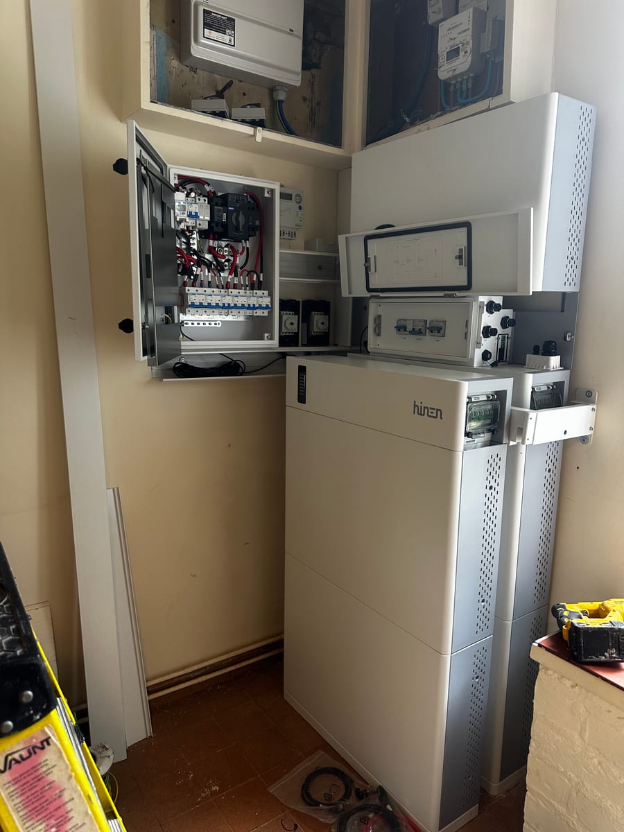 Battery system with electrical control panel